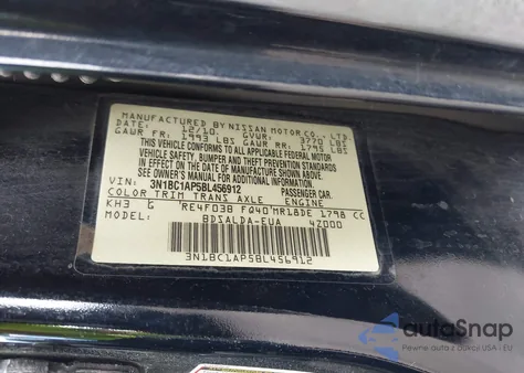 2011 Nissan Versa 1.8S from USA, damaged, VIN 3N1BC1AP5BL456912